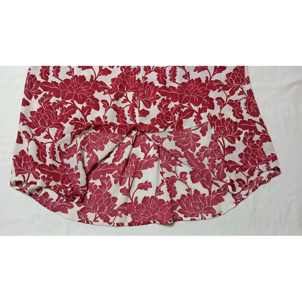 Pea In The Pod Women's Maternity Blouse Red‎ & White Floral Pleated Size Medium - Picture 5 of 8